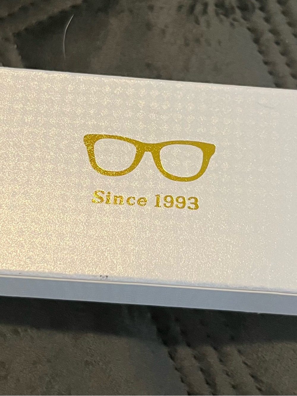 White Eyewear Gift Box with Gold Print